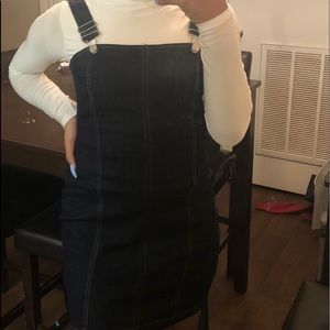 denim overall dress